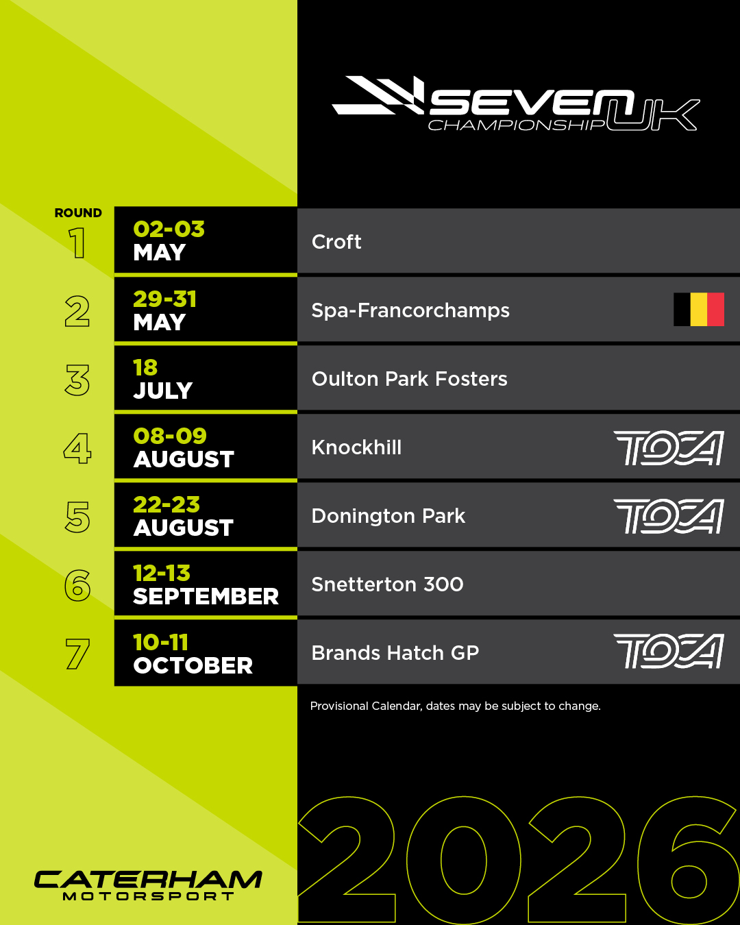 ケータハムカレンダー 2026 Caterham Motorsport Calendar Announced! | Caterham